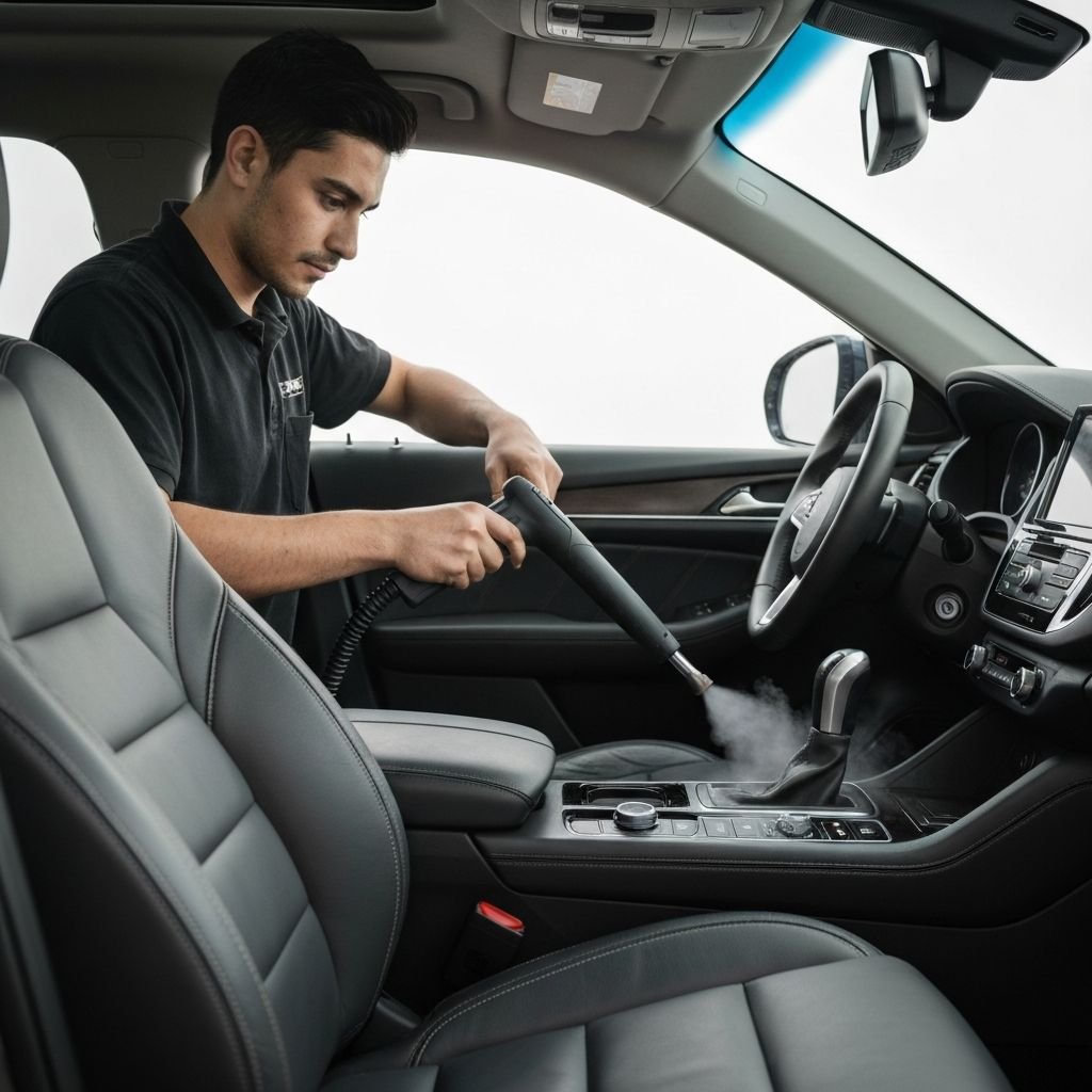 Professional car interior cleaning