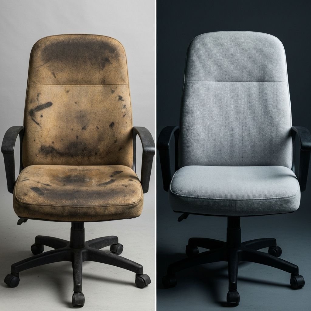 Before and after chair cleaning